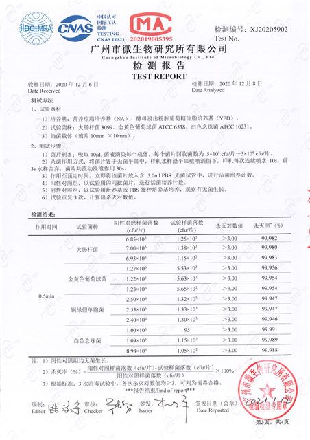 Sterilization test report